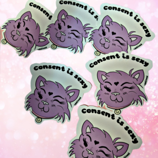 consent is sexy kitty sticker